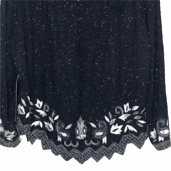 DRAPERS & DAMON’S Black and Silver Beaded Top - Picture 3 of 6